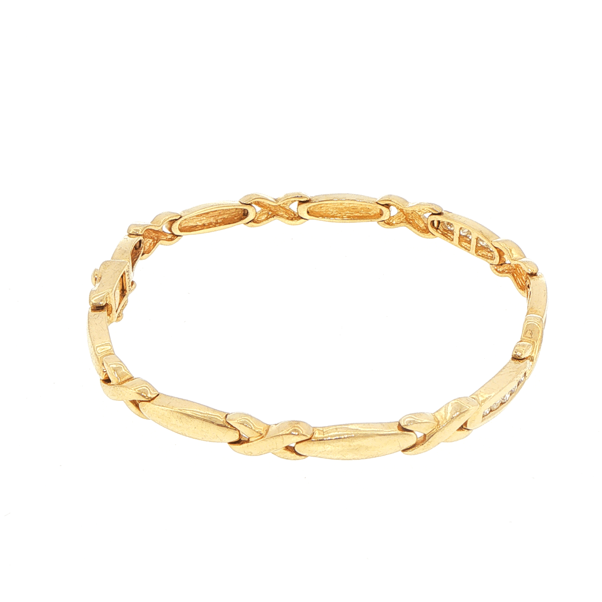 9ct Yellow Gold Diamond Link Chain Bracelet - Mega Cash Sydney