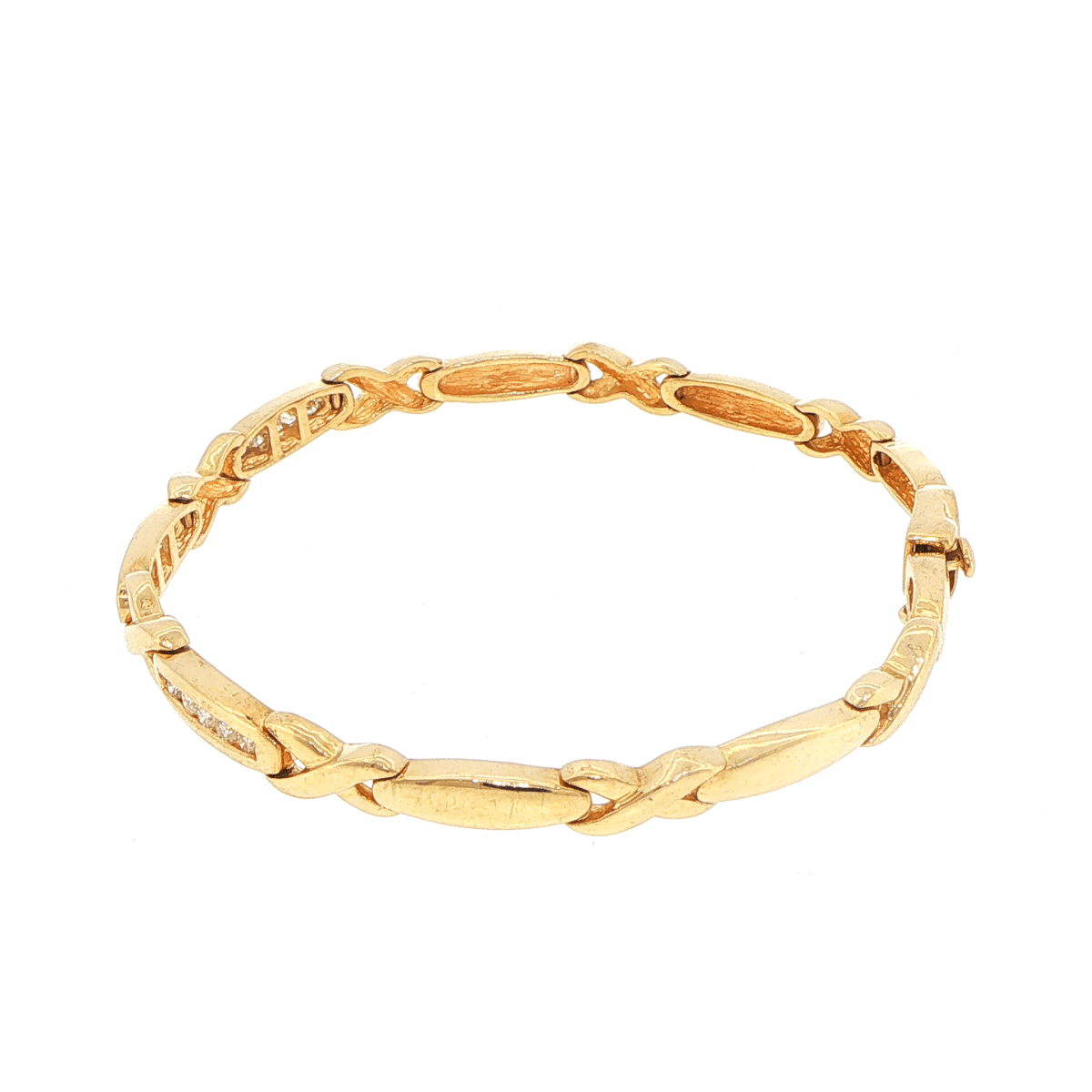 9ct Yellow Gold Diamond Link Chain Bracelet - Mega Cash Sydney