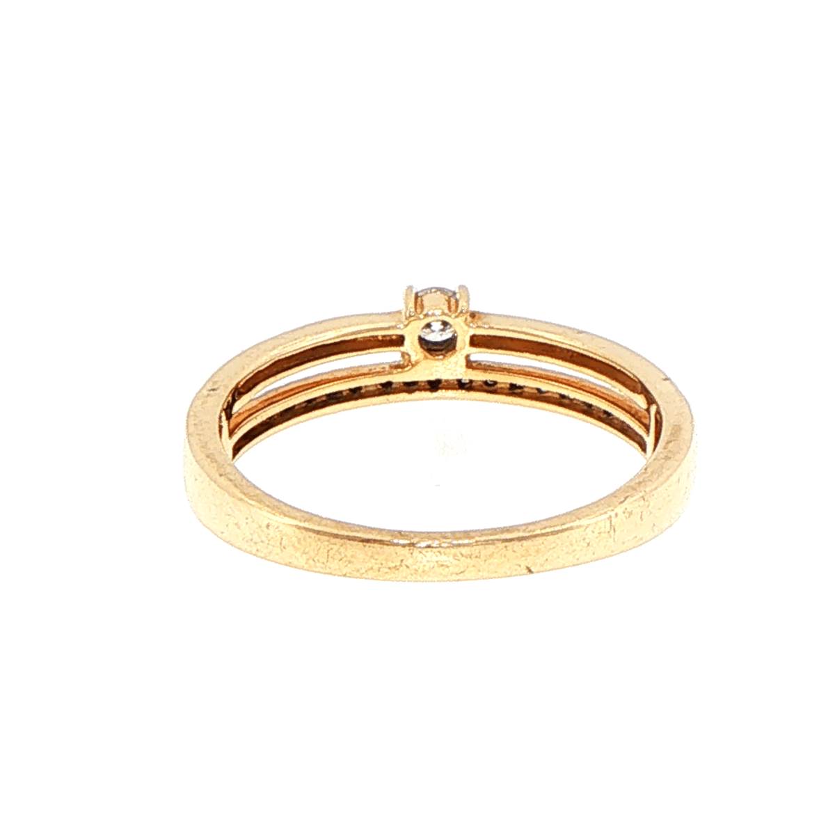 9ct Yellow Gold Diamond Solitaire Double Band Ring - Mega Cash Sydney