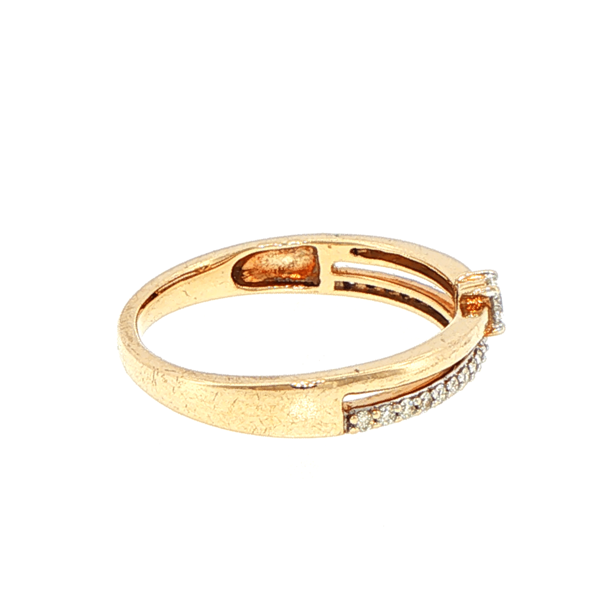 9ct Yellow Gold Diamond Solitaire Double Band Ring - Mega Cash Sydney