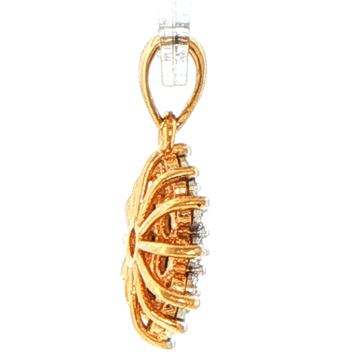 9ct Yellow Gold Diamond Starburst Cluster Pendant - Mega Cash Sydney