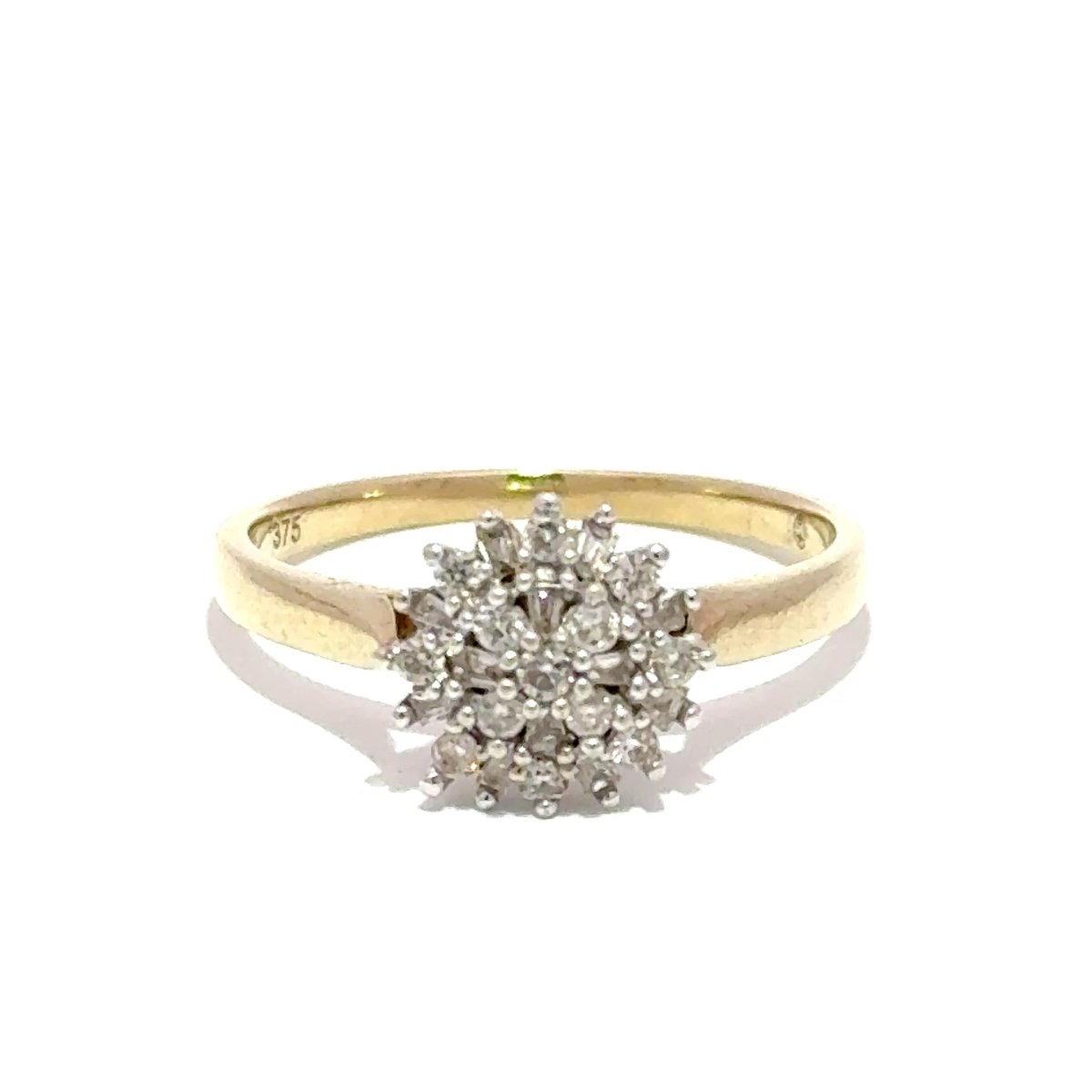 9ct Yellow Gold Diamond Starburst Cluster Ring - Mega Cash Sydney