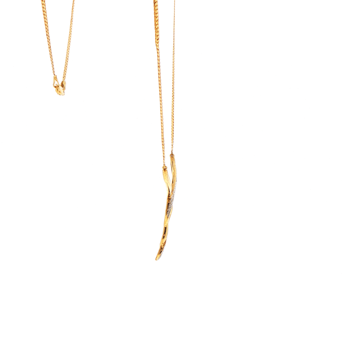 9ct Yellow Gold Diamond Swirl Pendant Necklace - Mega Cash Sydney