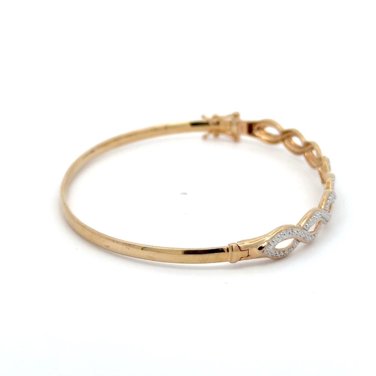 9ct Yellow Gold Diamond Twist Bangle - Mega Cash Sydney