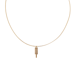 9ct Yellow Gold Diamond Vertical Bar Pendant Serpentine Chain - Mega Cash Sydney