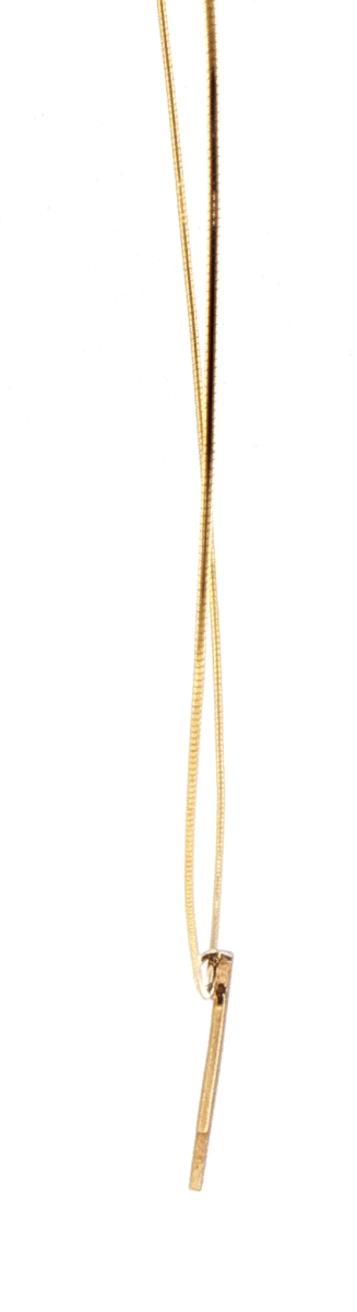 9ct Yellow Gold Diamond Vertical Bar Pendant Serpentine Chain - Mega Cash Sydney