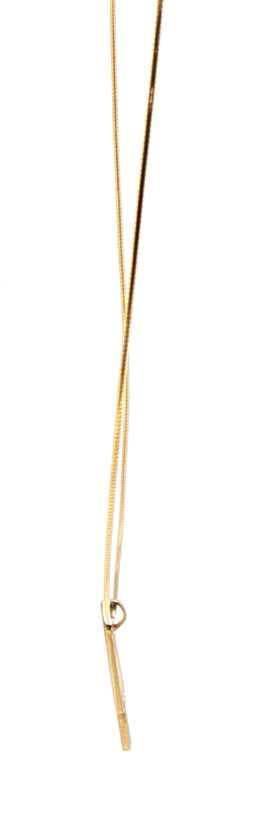 9ct Yellow Gold Diamond Vertical Bar Pendant Serpentine Chain - Mega Cash Sydney