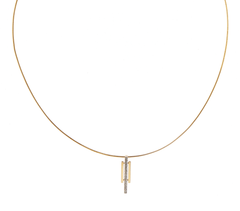 9ct Yellow Gold Diamond Vertical Bar Pendant Serpentine Chain - Mega Cash Sydney