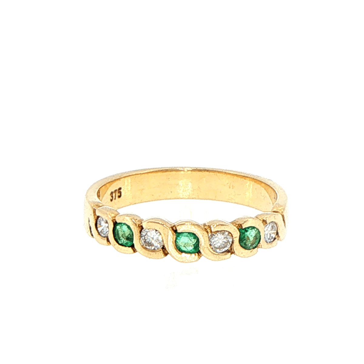 9ct Yellow Gold Diamond Wave Eternity Ring - Mega Cash Sydney