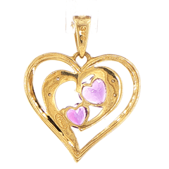 9ct Yellow Gold Double Heart Diamond Pendant - Mega Cash Sydney