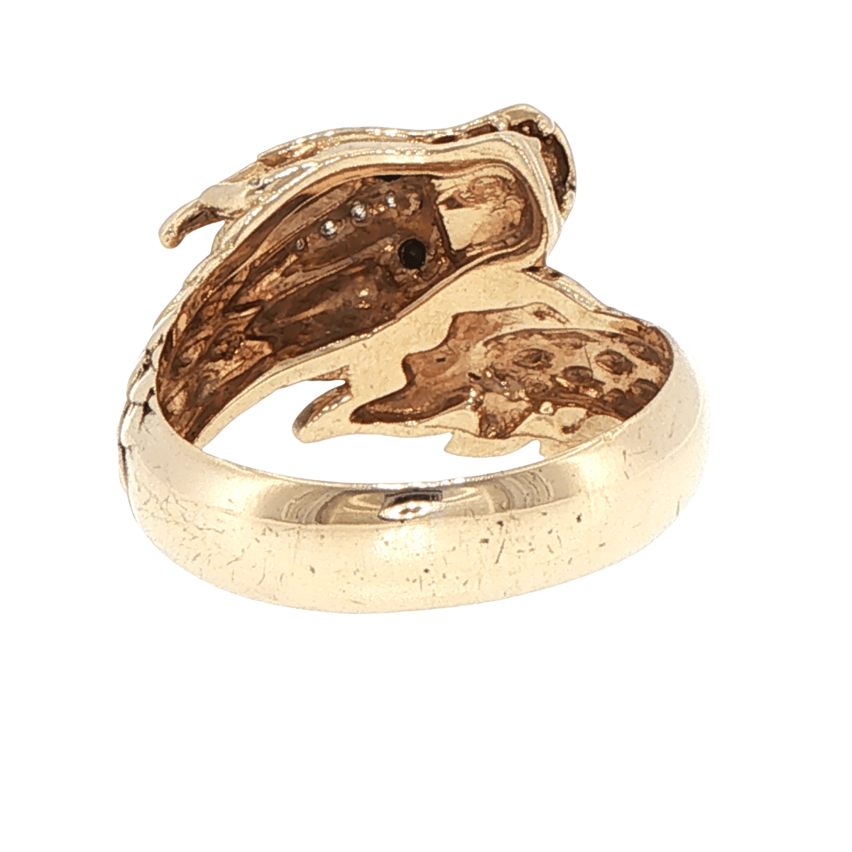 9ct Yellow Gold Dragon Cocktail Ring with Sapphire Eyes - Mega Cash Sydney