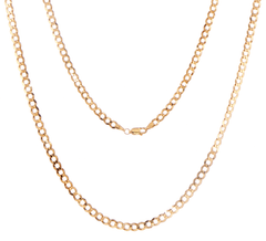 9ct Yellow Gold Flat Curb Link Chain Necklace - Mega Cash Sydney