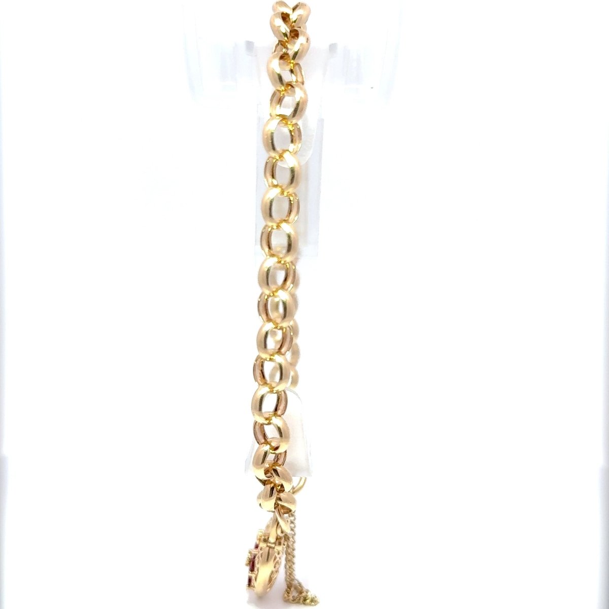 9ct Yellow Gold Floral Ruby Heart Locket Bracelet - Mega Cash Sydney