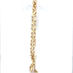 9ct Yellow Gold Floral Ruby Heart Locket Bracelet - Mega Cash Sydney