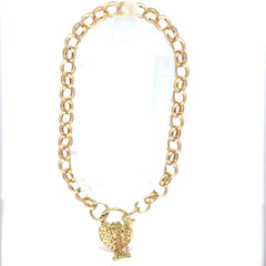 9ct Yellow Gold Floral Ruby Heart Locket Bracelet - Mega Cash Sydney