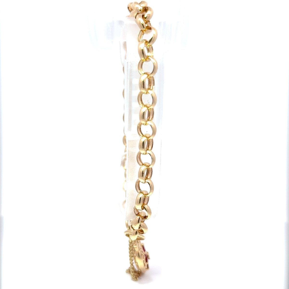 9ct Yellow Gold Floral Ruby Heart Locket Bracelet - Mega Cash Sydney