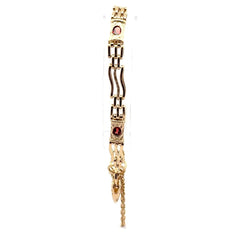 9ct Yellow Gold Gate Bracelet with Heart Locket Chain Tassel - Mega Cash Sydney