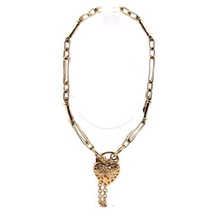 9ct Yellow Gold Gate Bracelet with Heart Locket Chain Tassel - Mega Cash Sydney