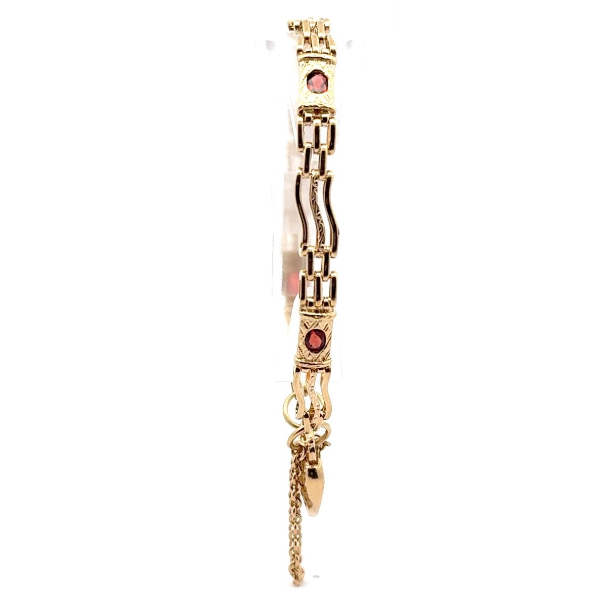 9ct Yellow Gold Gate Bracelet with Heart Locket Chain Tassel - Mega Cash Sydney