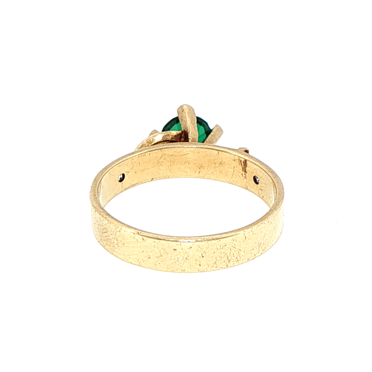 9ct Yellow Gold Green Stone Ring with Starburst Accents - Mega Cash Sydney
