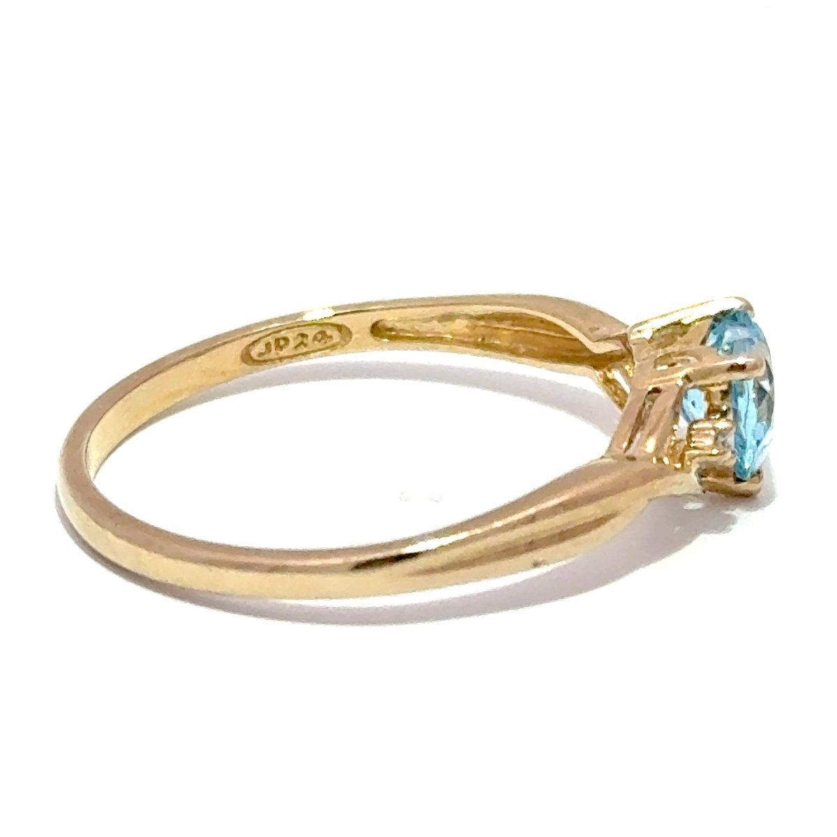 9ct Yellow Gold Heart-Shaped Blue Topaz Ring - Mega Cash Sydney