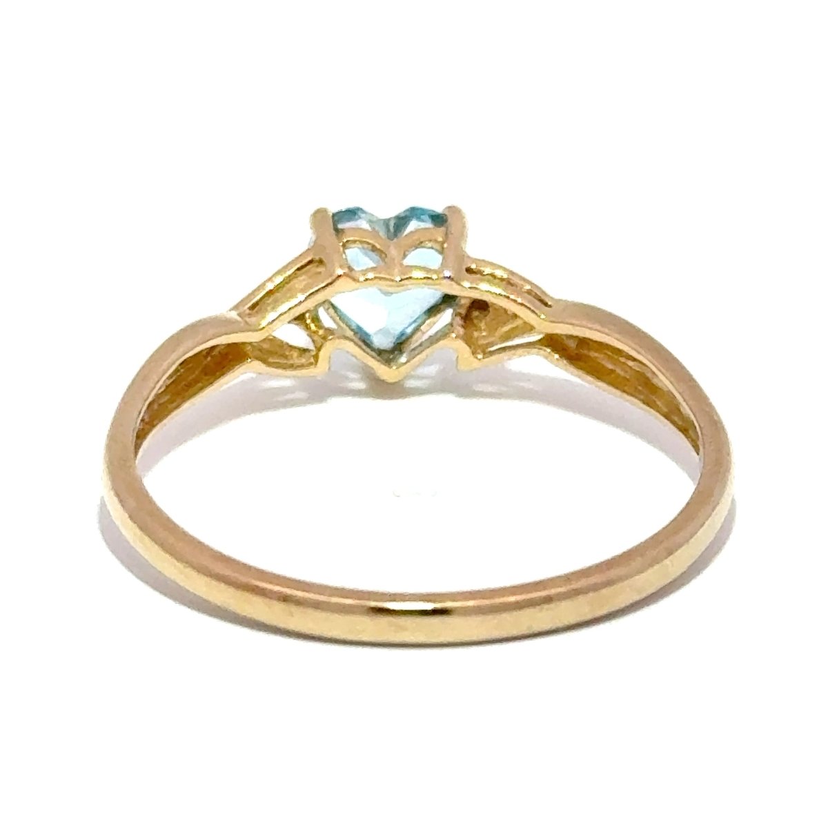 9ct Yellow Gold Heart-Shaped Blue Topaz Ring - Mega Cash Sydney