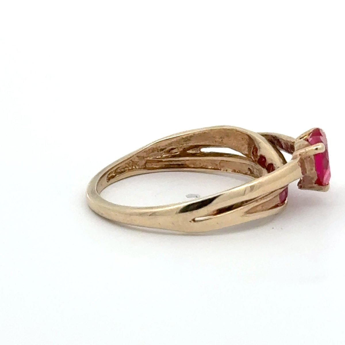 9ct Yellow Gold Heart-Shaped Red Multi-Stone Ring - Mega Cash Sydney