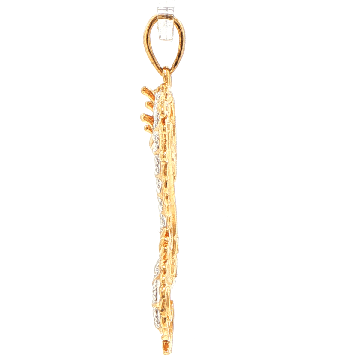 9ct Yellow Gold Illusion Accent Sculpted Dragon Pendant - Mega Cash Sydney