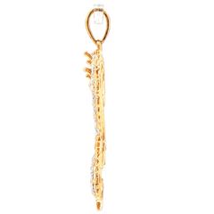 9ct Yellow Gold Illusion Accent Sculpted Dragon Pendant - Mega Cash Sydney