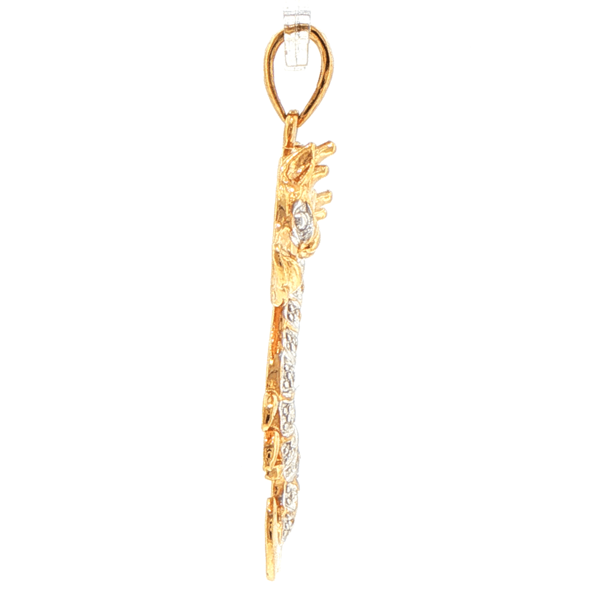 9ct Yellow Gold Illusion Accent Sculpted Dragon Pendant - Mega Cash Sydney