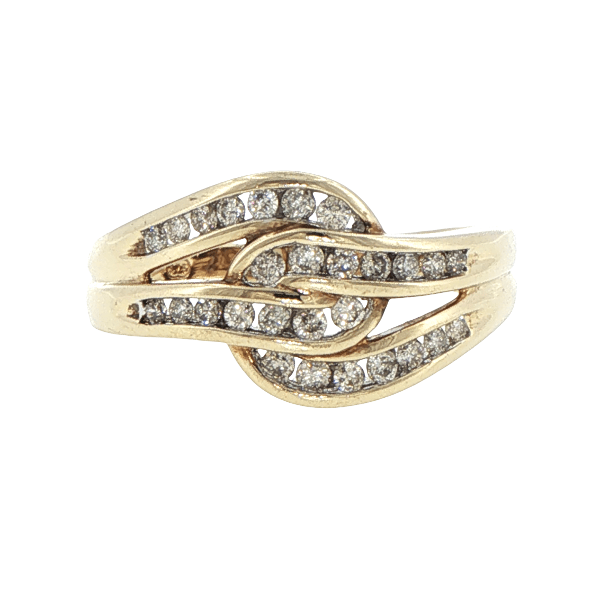 9ct Yellow Gold Interlocking Diamond Multi-Stone Ring - Mega Cash Sydney