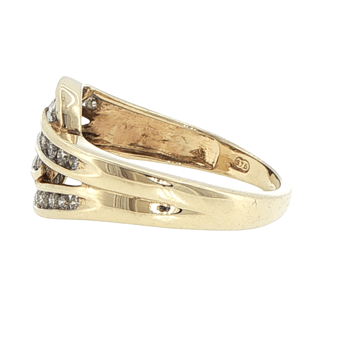 9ct Yellow Gold Interlocking Diamond Multi-Stone Ring - Mega Cash Sydney