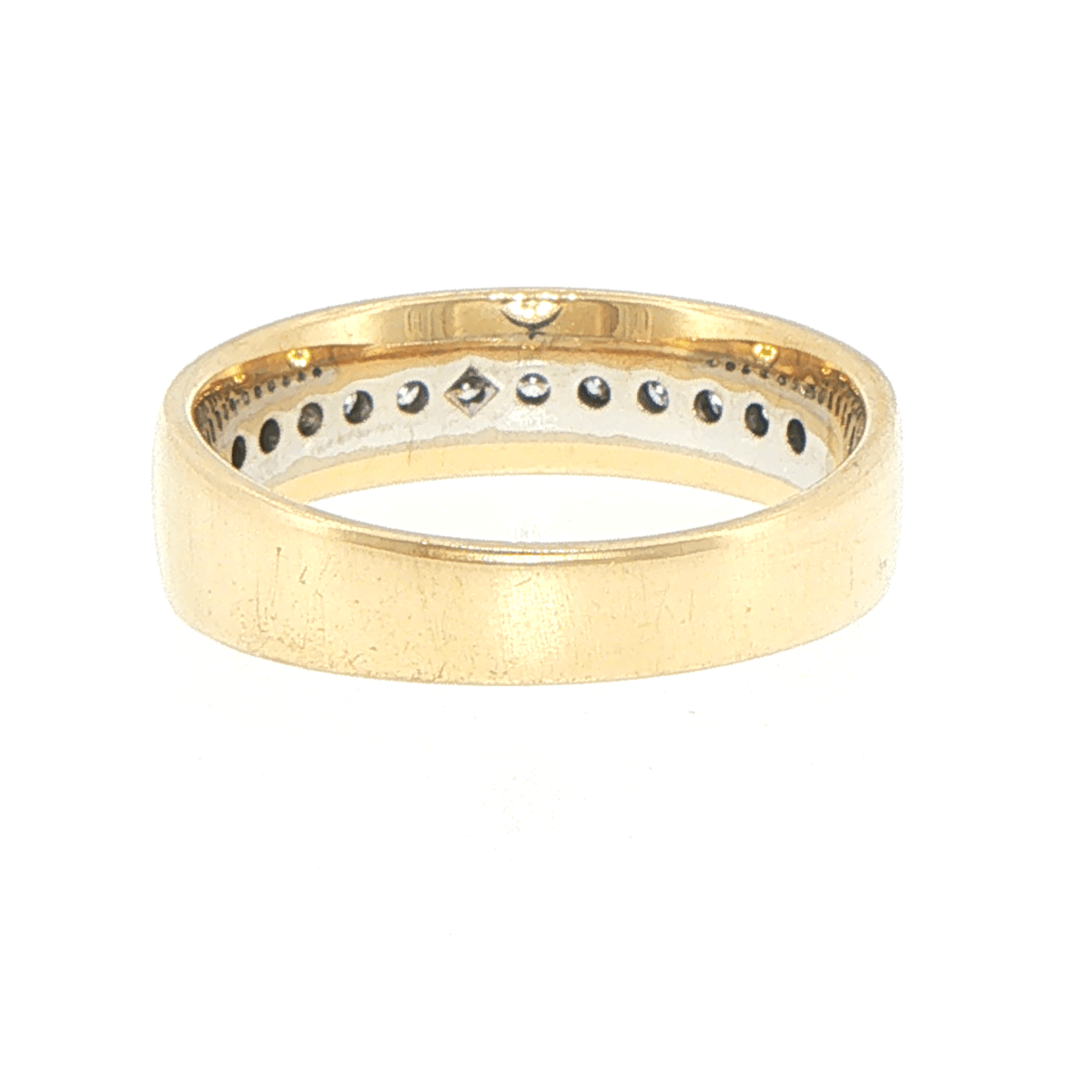 9ct Yellow Gold Lab-Grown Diamond Channel Set Milgrain Wedding Band - Mega Cash Sydney