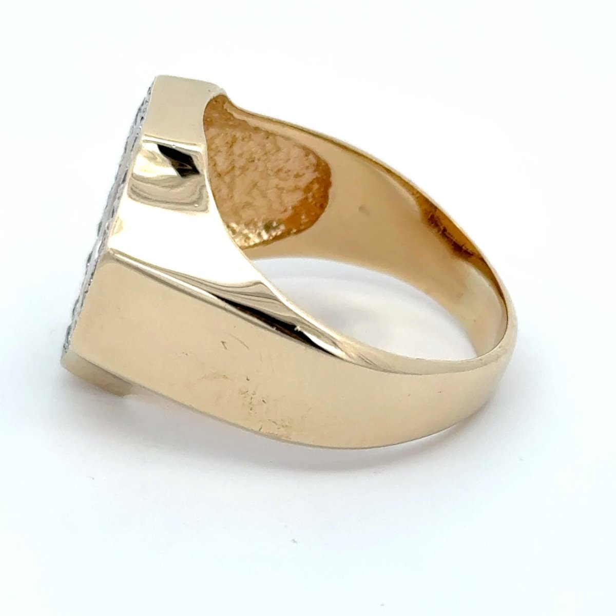9ct Yellow Gold Liberty Coin Signet Ring with Diamond Halo - Mega Cash Sydney