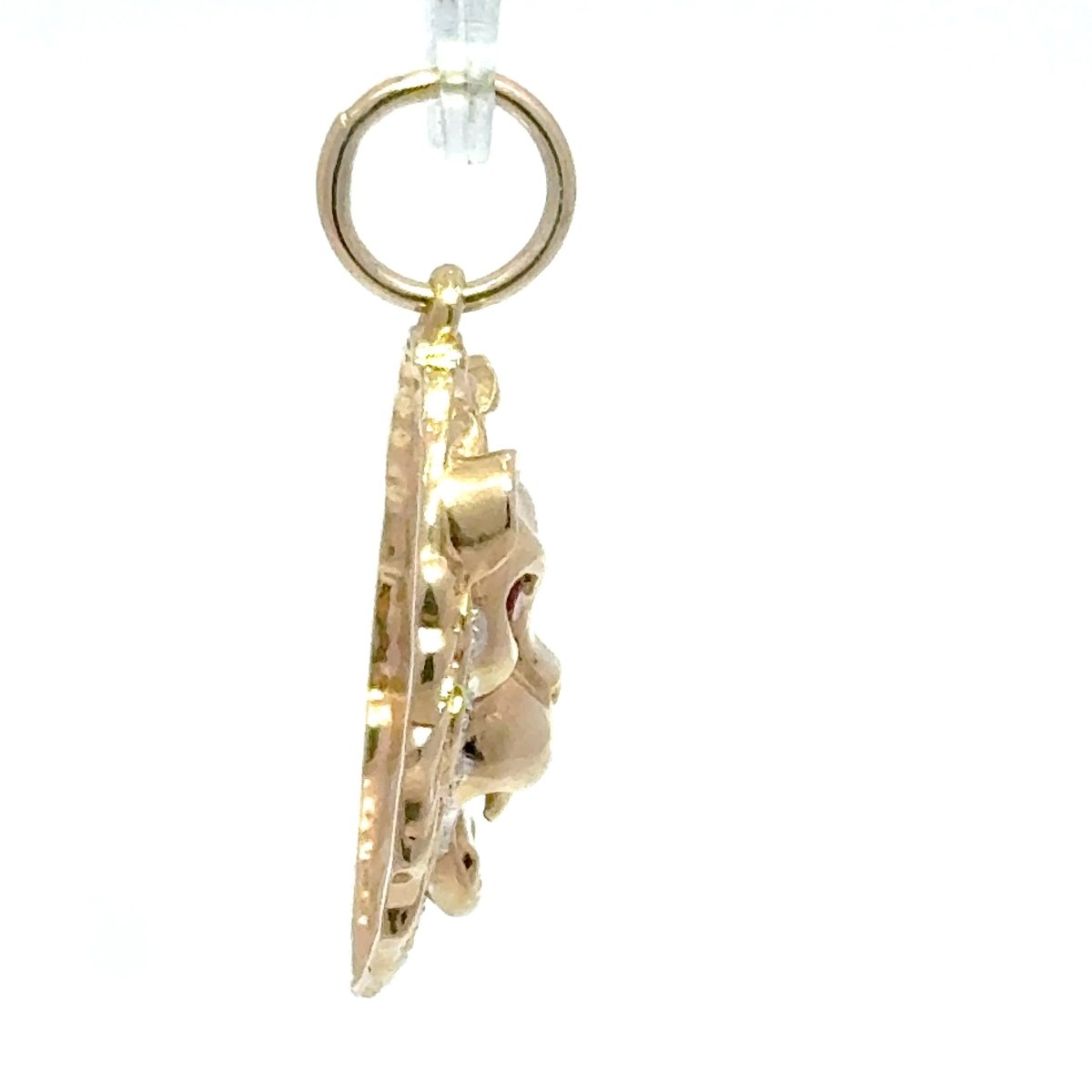 9ct Yellow Gold Lion Head Pendant with Ruby Eyes - Mega Cash Sydney