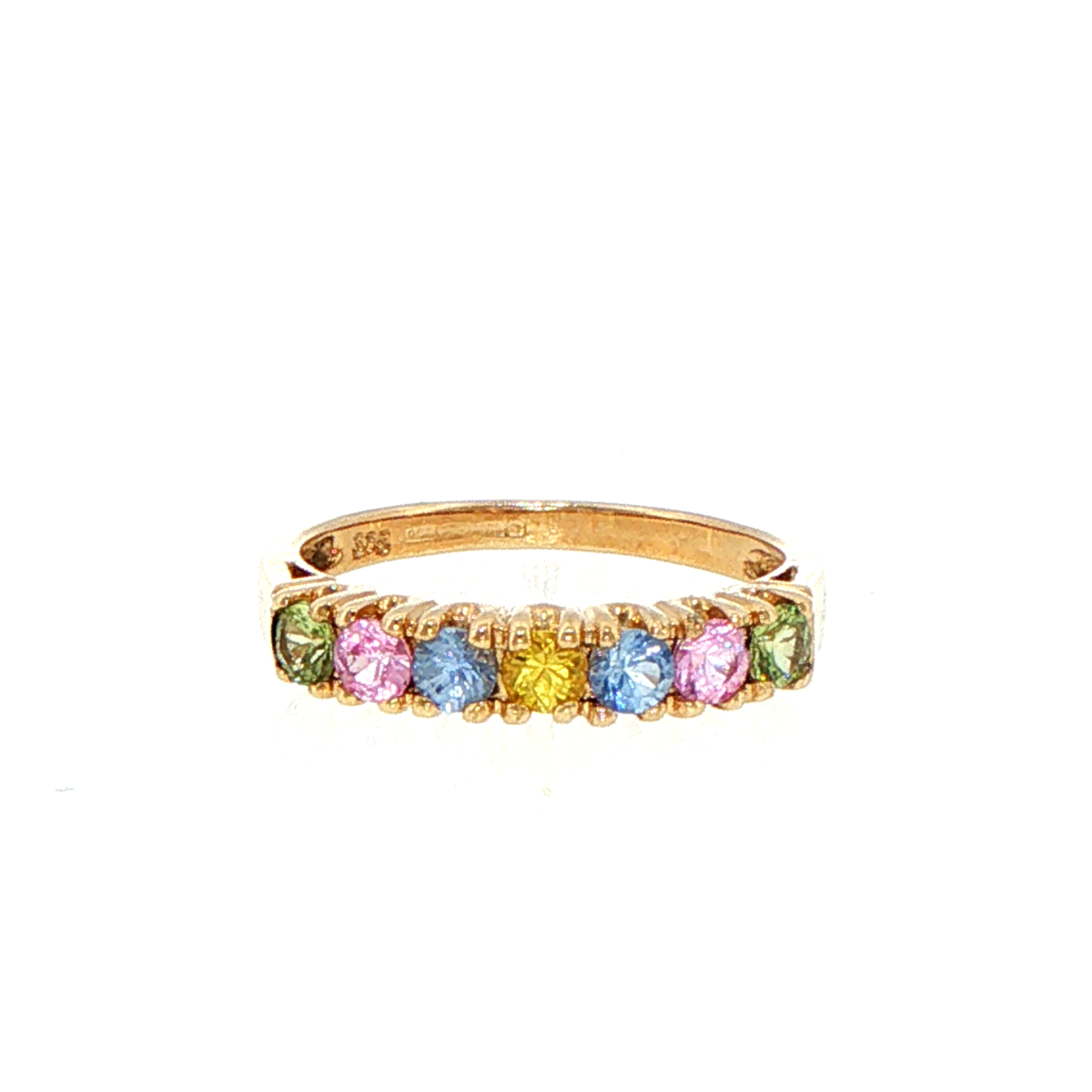 9ct Yellow Gold Multi-Colour Seven-Stone Ring - Mega Cash Sydney