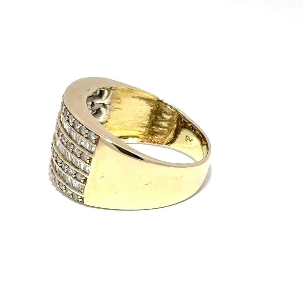 9ct Yellow Gold Multi - Row Diamond Band 11mm Ring - Mega Cash Sydney