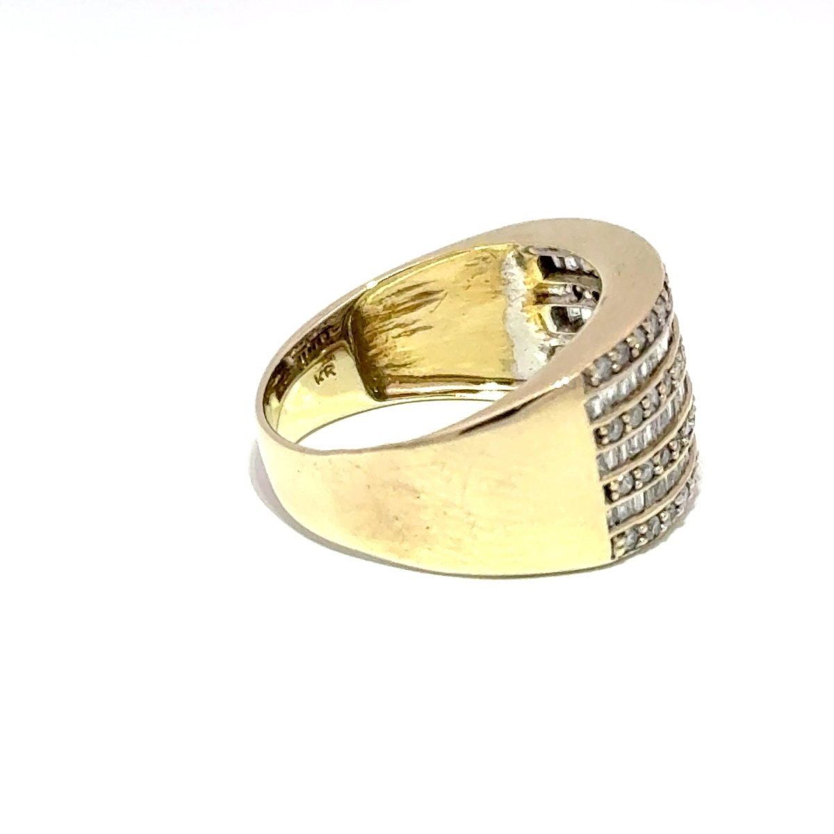 9ct Yellow Gold Multi - Row Diamond Band 11mm Ring - Mega Cash Sydney