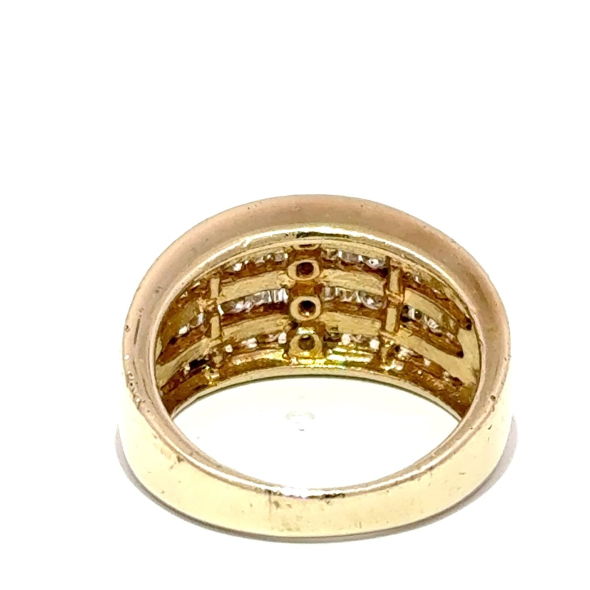 9ct Yellow Gold Multi - Row Round and Baguette Diamond Band - Mega Cash Sydney