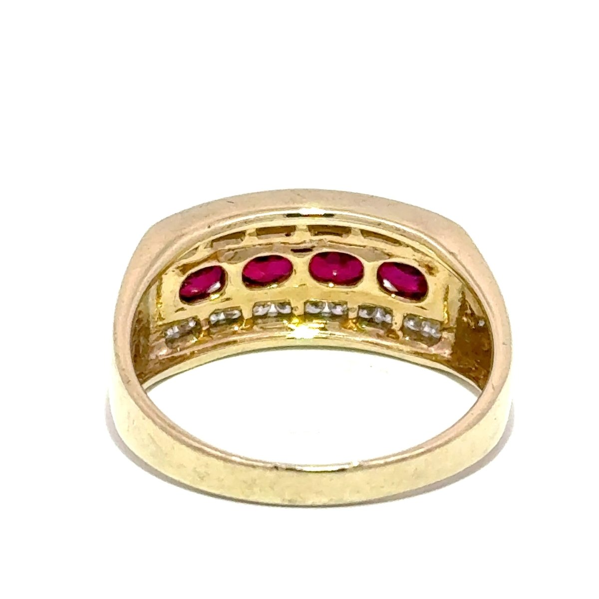 9ct Yellow Gold Multi-Row Ruby and Diamond Band Ring - Mega Cash Sydney