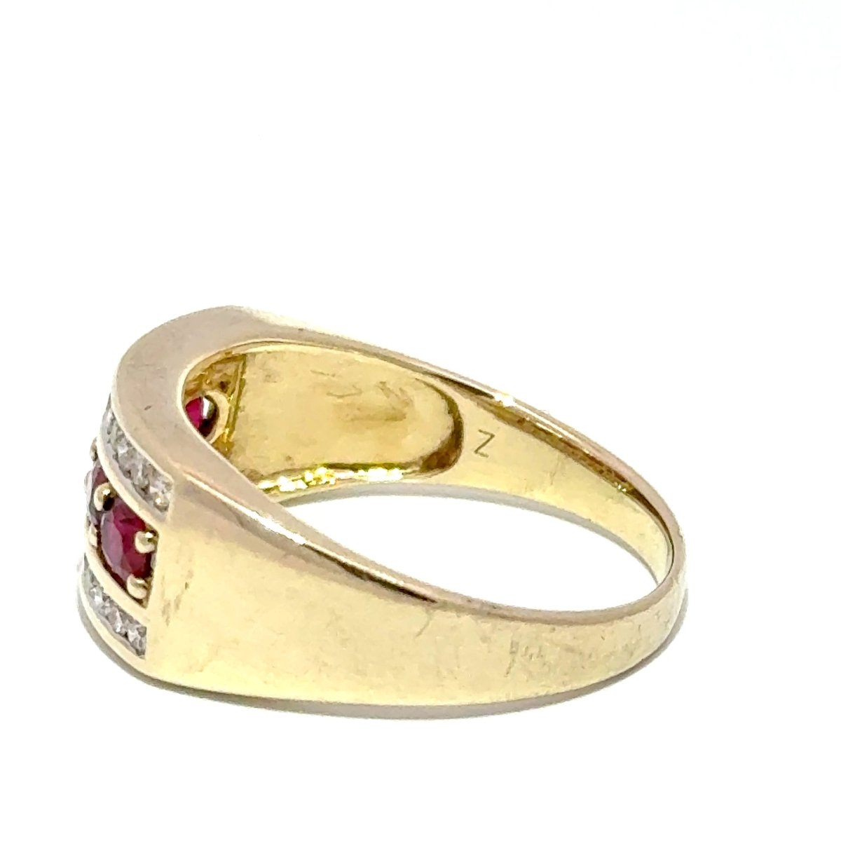 9ct Yellow Gold Multi-Row Ruby and Diamond Band Ring - Mega Cash Sydney