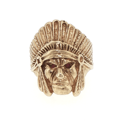 9ct Yellow Gold Native American Chief Signet Ring - Mega Cash Sydney
