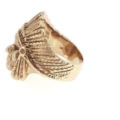 9ct Yellow Gold Native American Chief Signet Ring - Mega Cash Sydney