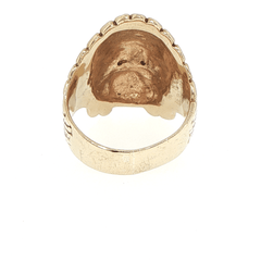 9ct Yellow Gold Native American Chief Signet Ring - Mega Cash Sydney