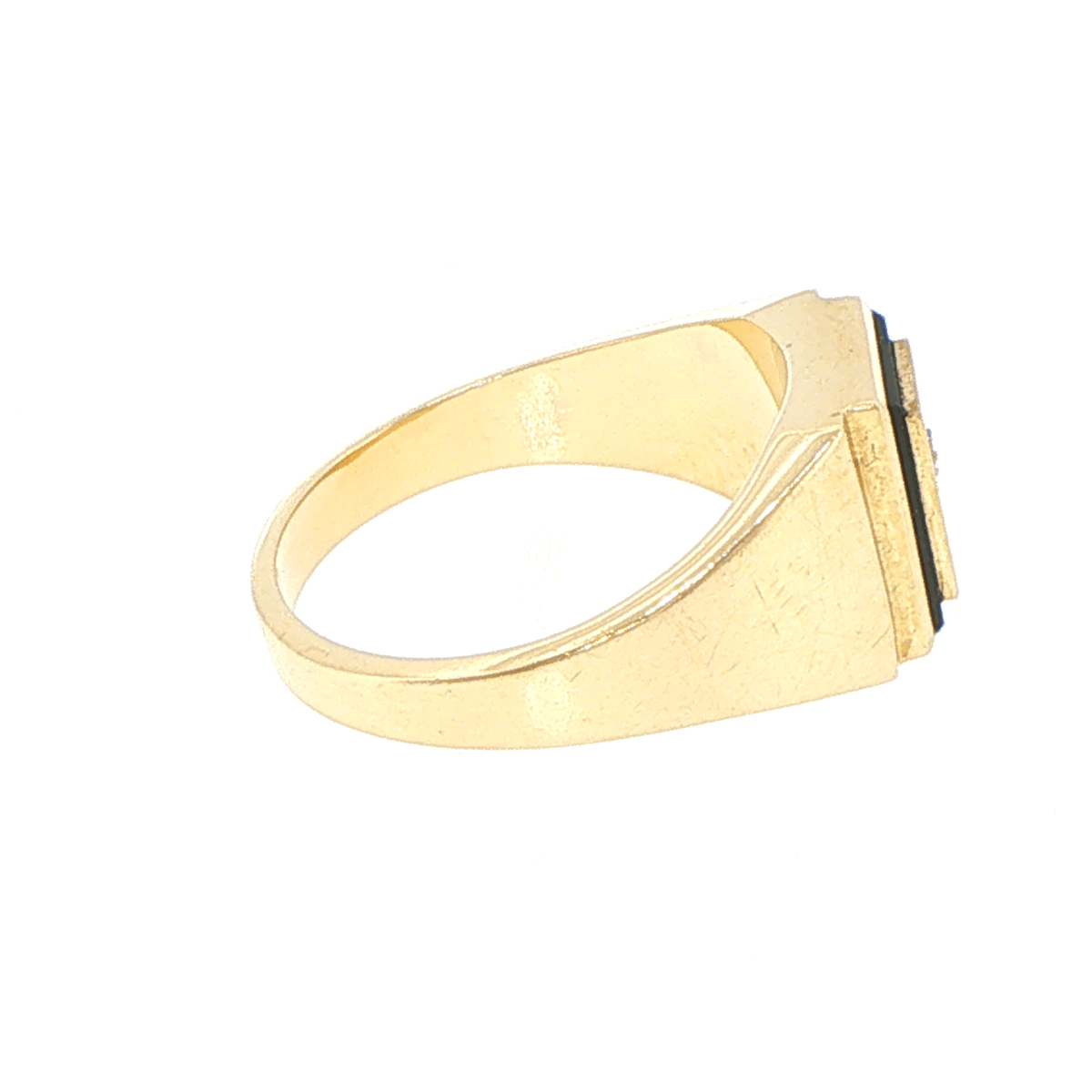9ct Yellow Gold Onyx and Diamond Starburst Signet Ring - Mega Cash Sydney
