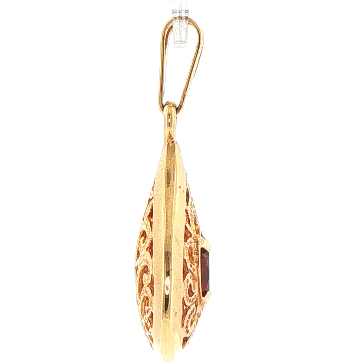 9ct Yellow Gold Oval Filigree Teardrop Pendant - Mega Cash Sydney