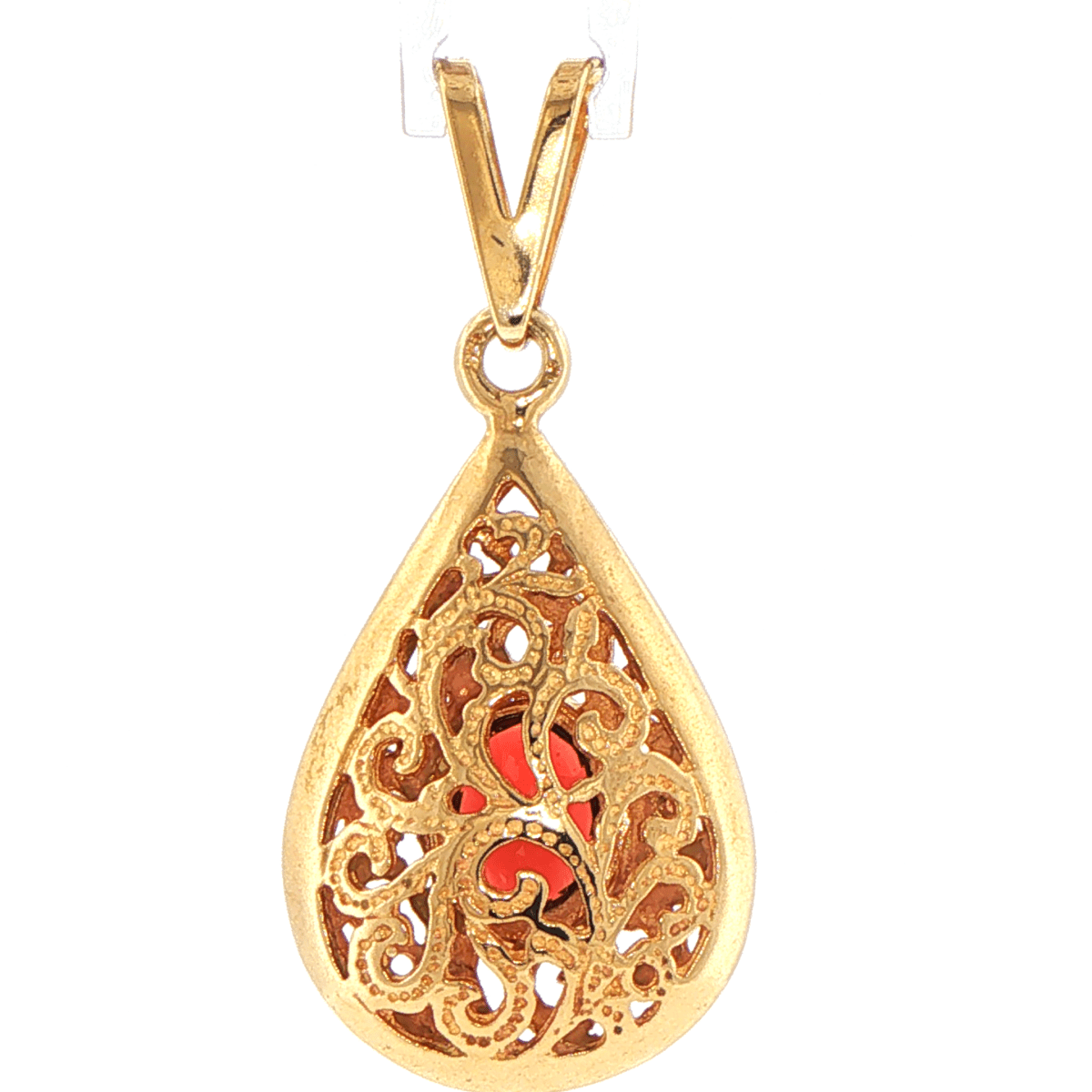 9ct Yellow Gold Oval Filigree Teardrop Pendant - Mega Cash Sydney