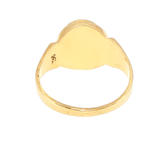 9ct Yellow Gold Oval Onyx Signet Ring with Ribbed Shoulders - Mega Cash Sydney
