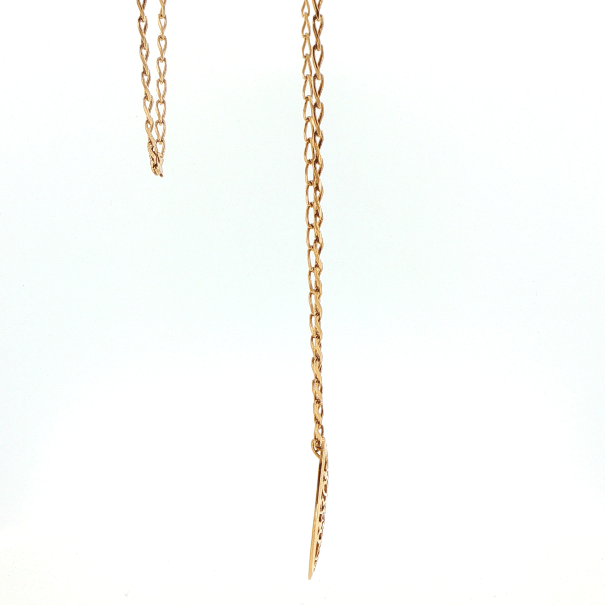 9ct Yellow Gold Oval Pendant Necklace with Heart Motif - Mega Cash Sydney