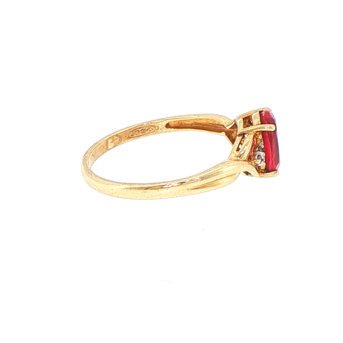 9ct Yellow Gold Oval Red Multistone Ring - Mega Cash Sydney